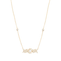Collier Barbelé en Or jaune 18K serti de diamants - Jaune