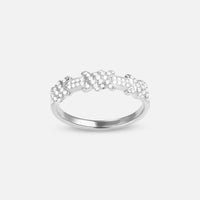 BAGUE BARBELE OR BLANC
