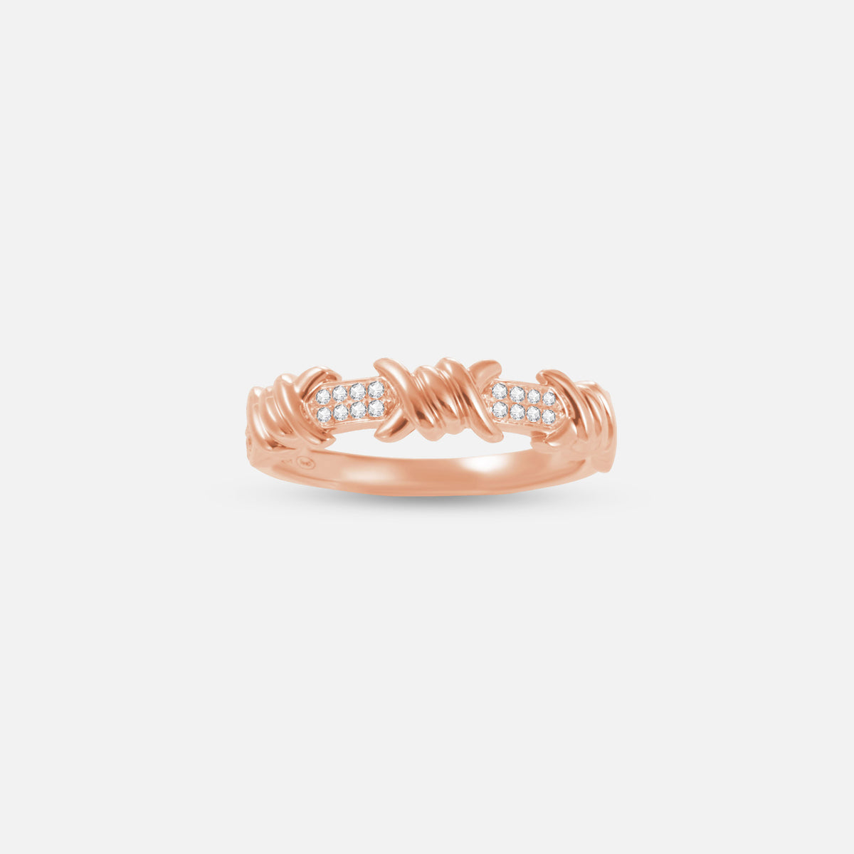 BAGUE BARBELE OR ROSE