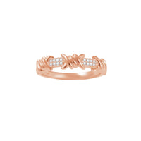 PT2_PrixTroca:740€_VentesTroca:0_QtyTroca:1_ST:0%_Bague Barbelé en Or rose 18K sertie de diamants - Rose