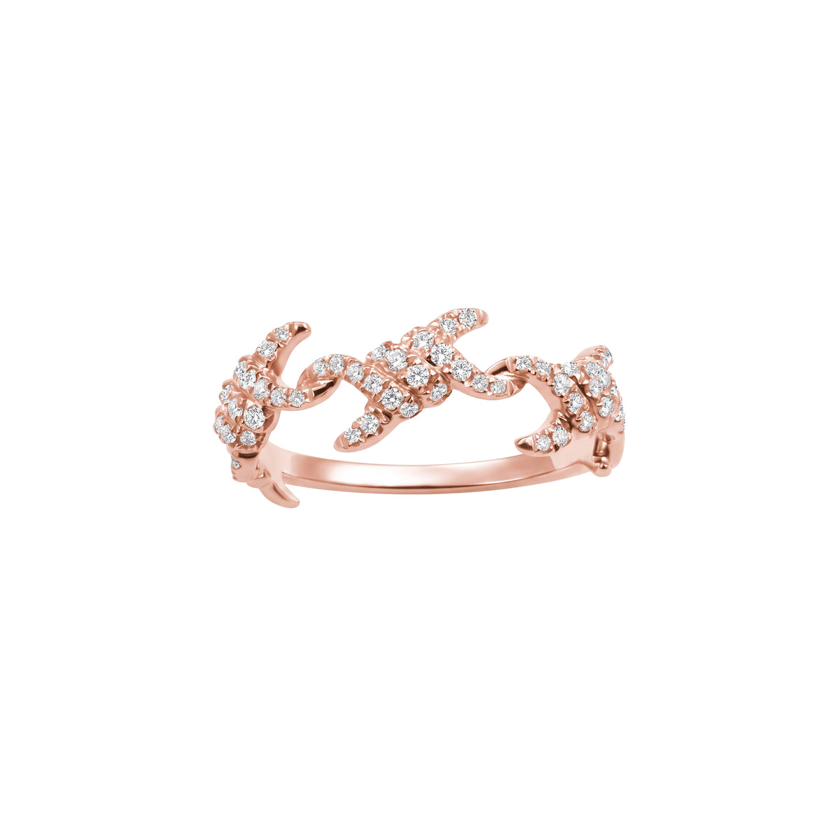 PrixTroca:660€_VentesTroca:0_QtyTroca:1_ST:0%_Bague Barbelé en Or rose 18K sertie de diamants - Rose