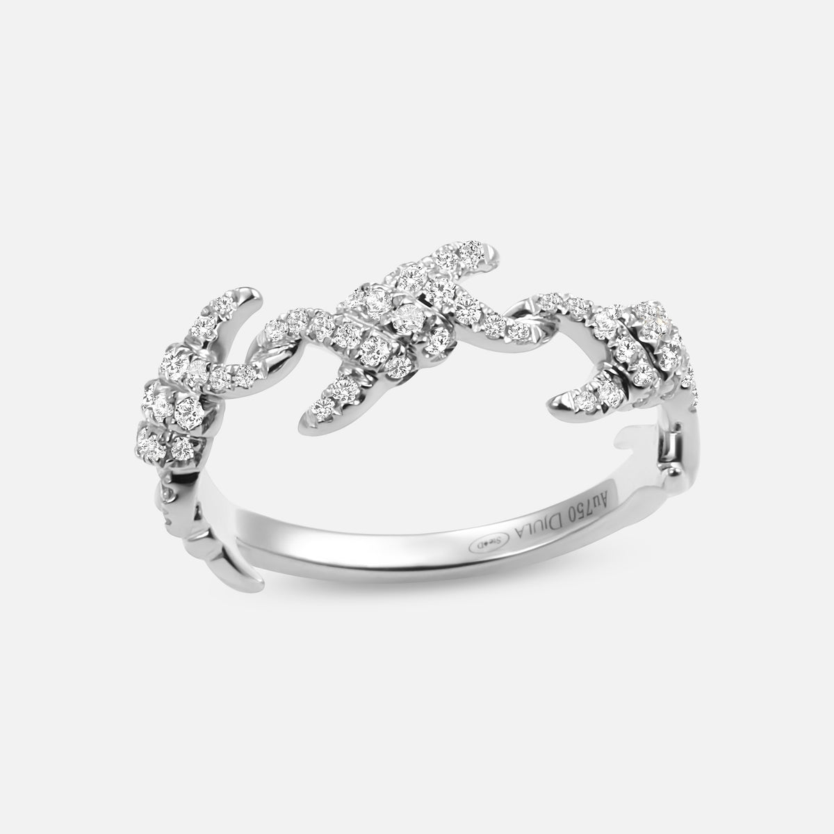 BAGUE BARBELE OR BLANC