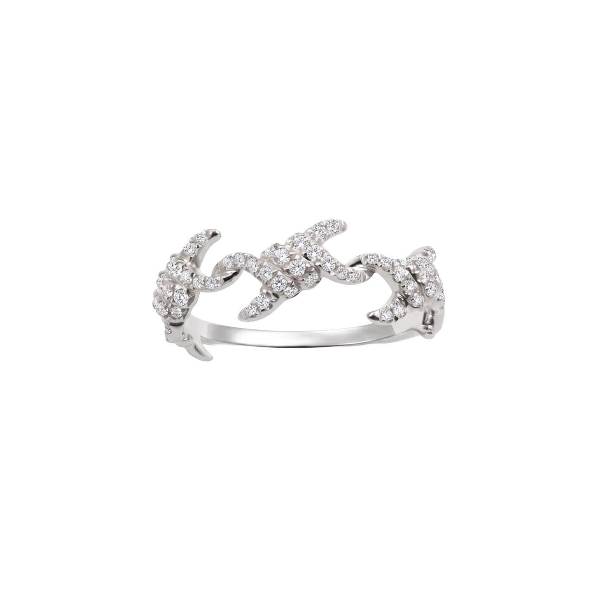PrixTroca:660€_VentesTroca:0_QtyTroca:1_ST:0%_Bague Barbelé en Or blanc 18K sertie de diamants - Blanc