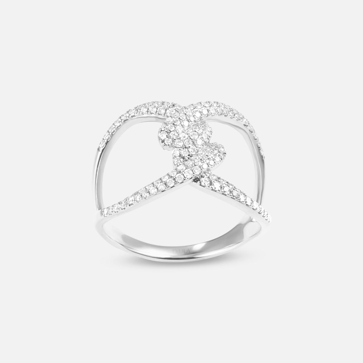 BAGUE BARBELE OR BLANC