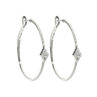 PrixTroca:1225€_VentesTroca:0_QtyTroca:1_ST:0%_Boucles d'oreilles Créoles Délicatesse en Or blanc 18K serties de diamants - Blanc