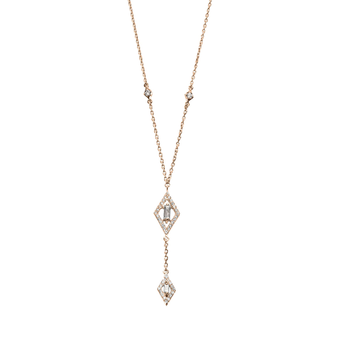 Collier Délicatesse en Or rose 18K serti de diamants - Rose
