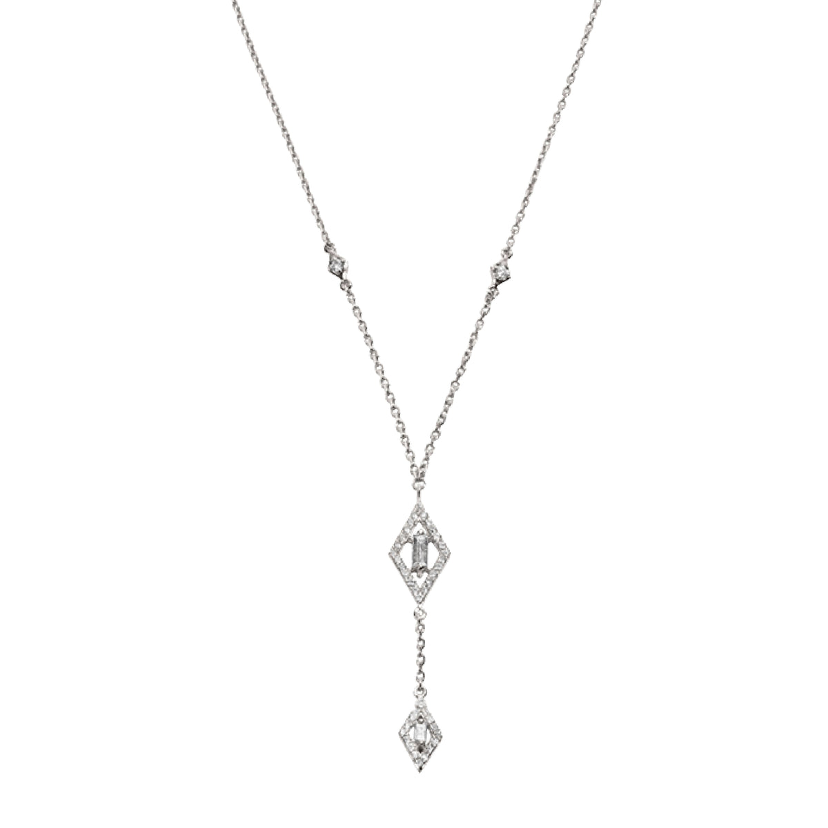 Collier Délicatesse en Or blanc 18K serti de diamants - Blanc