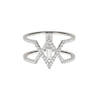 Délicatesse Ring in 18K white gold set with diamonds - White