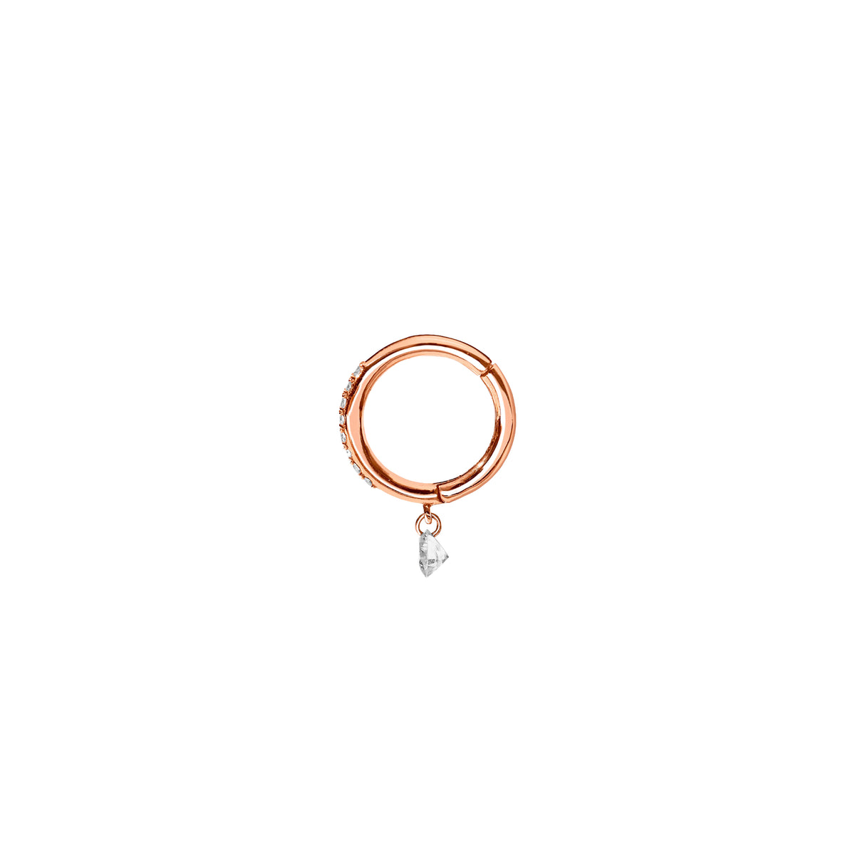 Gypsy Piercing in 18K rose gold set with diamonds - Pink