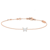 BRACELET MAGIC TOUCH OR ROSE MOTIF PAPILLON