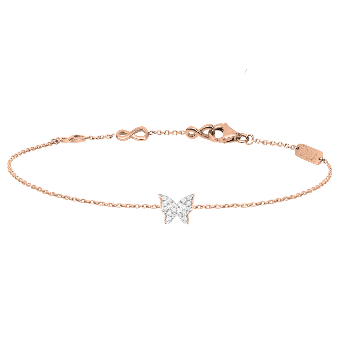 BRACELET MAGIC TOUCH OR ROSE MOTIF PAPILLON