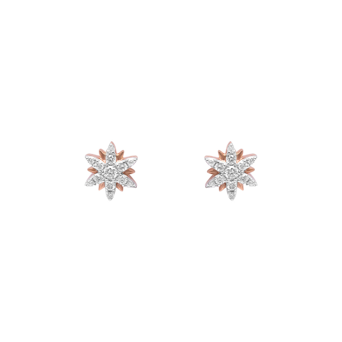 BOUCLES D OREILLES MAGIC TOUCH OR ROSE MOTIF FLOCON