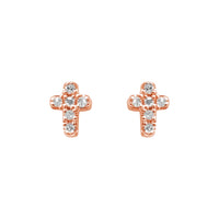 BOUCLES D OREILLES MAGIC TOUCH OR ROSE MOTIF CROIX