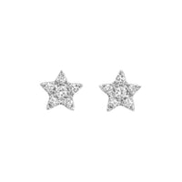 BOUCLES D OREILLES MAGIC TOUCH OR BLANC MOTIF ETOILE