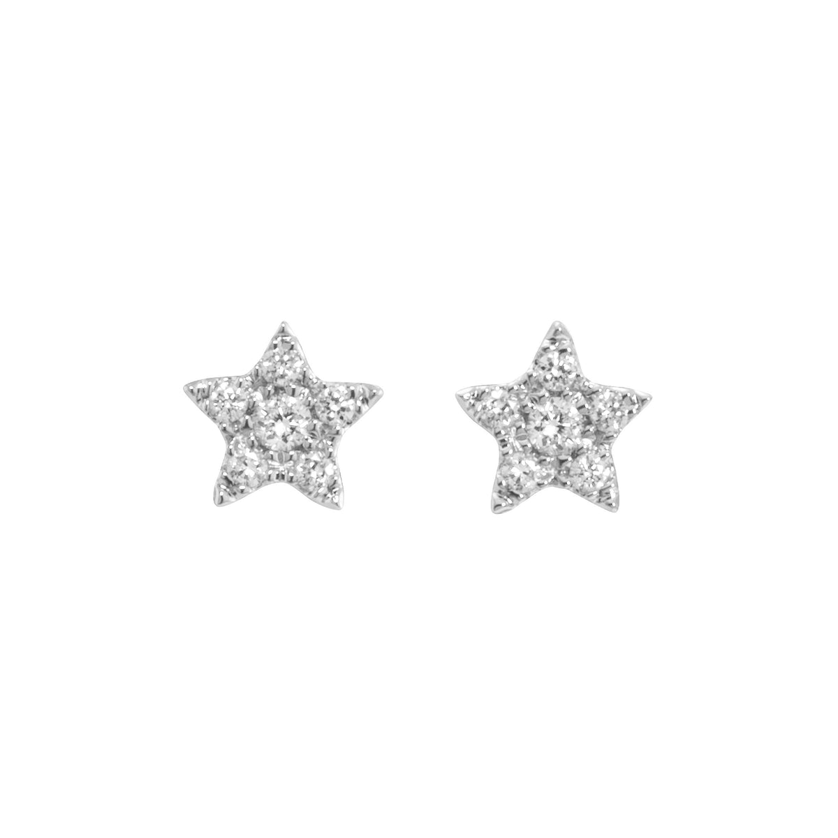 BOUCLES D OREILLES MAGIC TOUCH OR BLANC MOTIF ETOILE