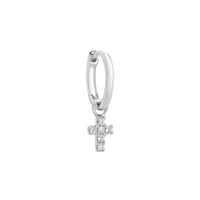 MONO BOUCLE D OREILLE MAGIC TOUCH OR BLANC MOTIF CROIX