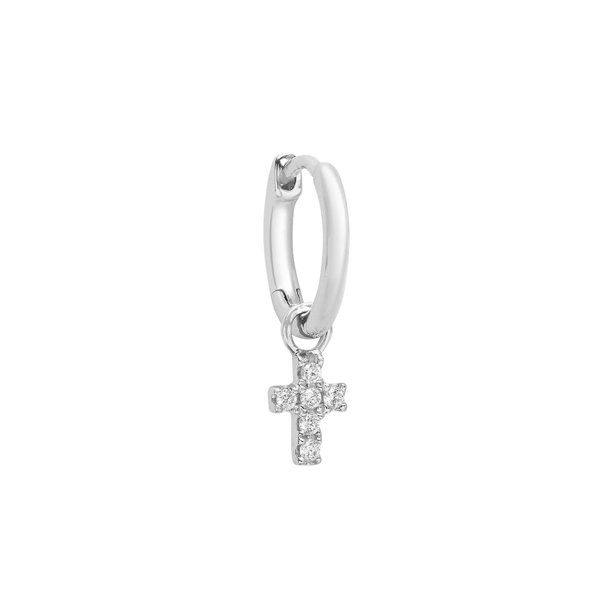 MONO BOUCLE D OREILLE MAGIC TOUCH OR BLANC MOTIF CROIX