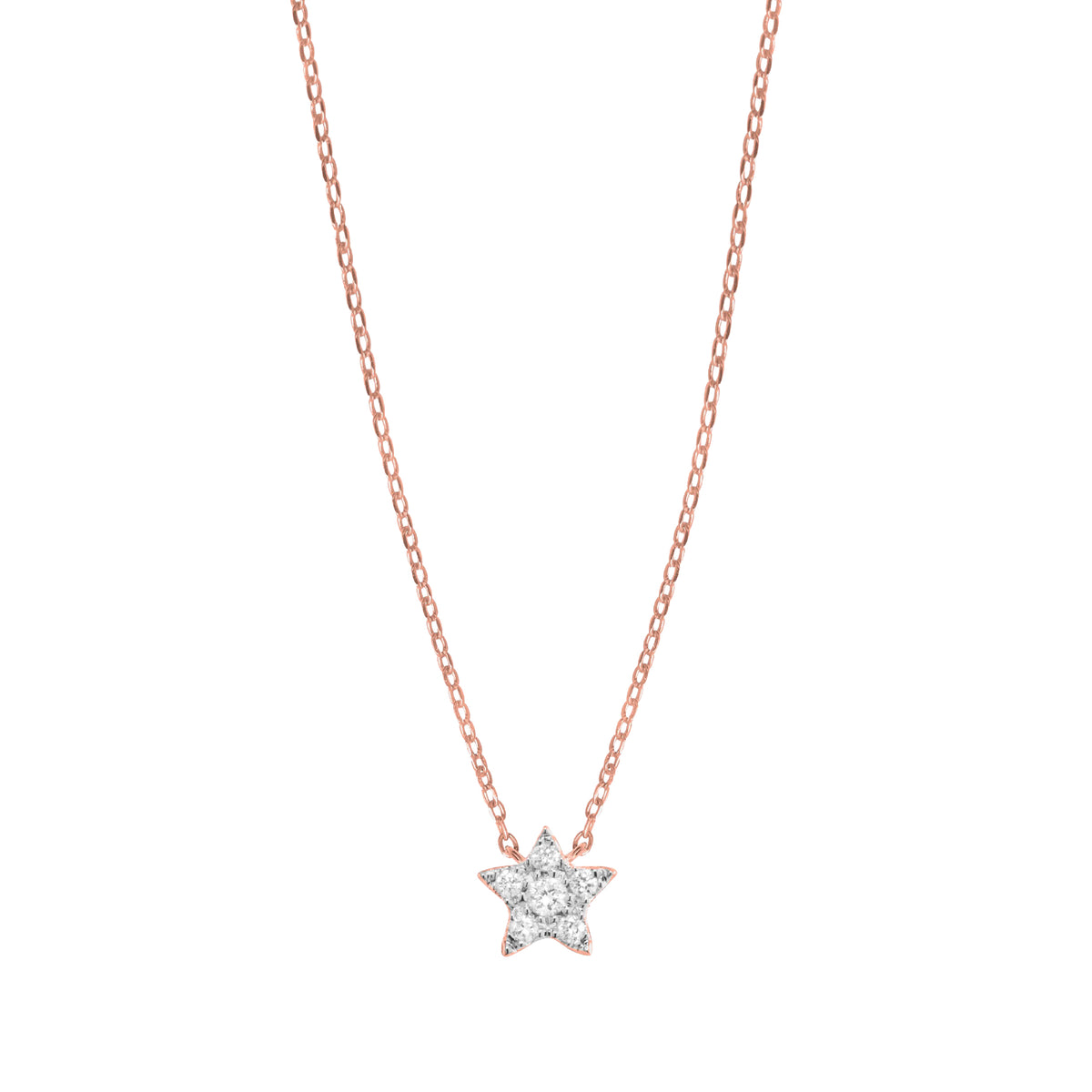 Collier Magic Touch en Or rose 18K serti de diamants - Rose