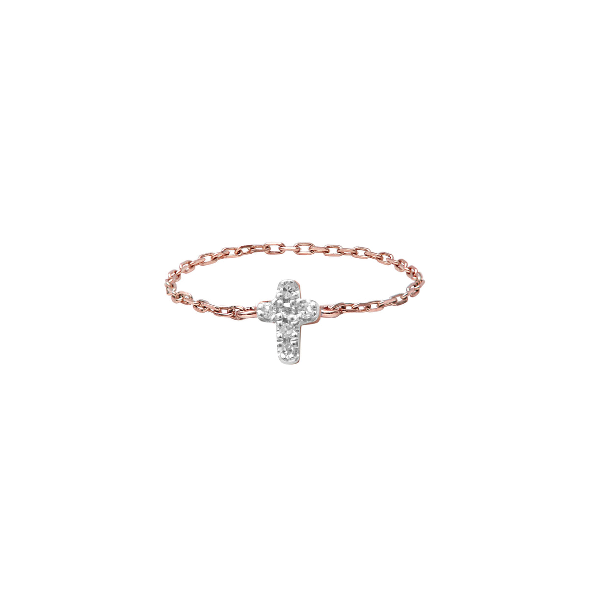 BAGUE MAGIC TOUCH OR ROSE MOTIF CROIX