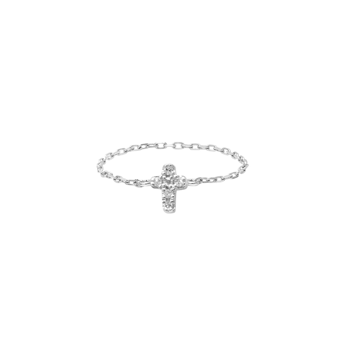 BAGUE MAGIC TOUCH OR BLANC MOTIF CROIX