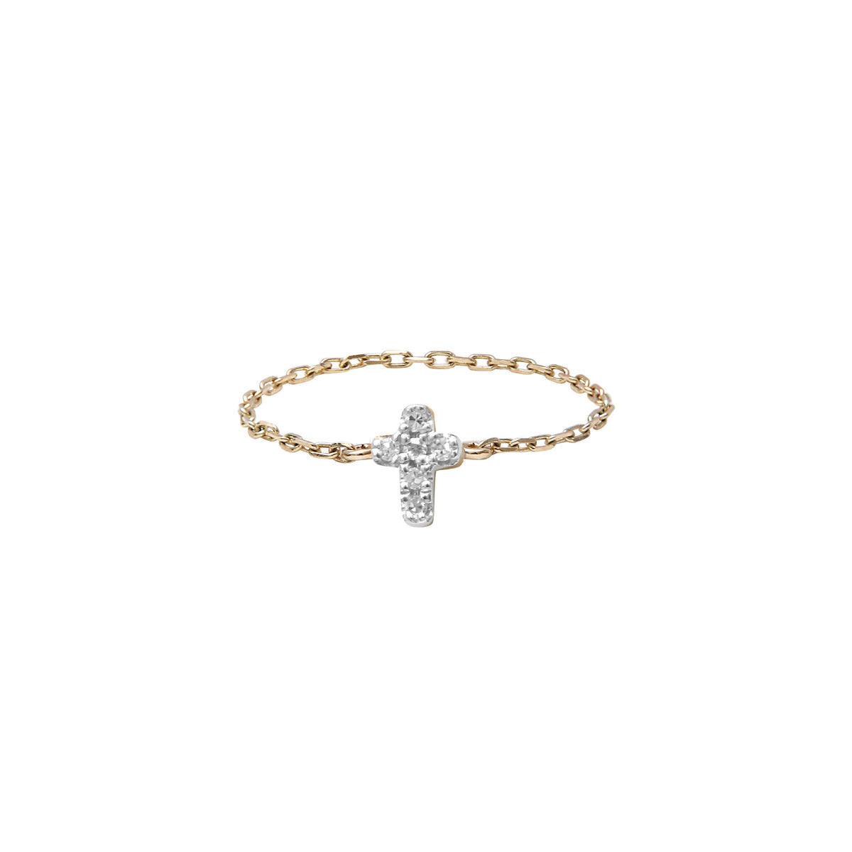 BAGUE MAGIC TOUCH OR JAUNE MOTIF CROIX