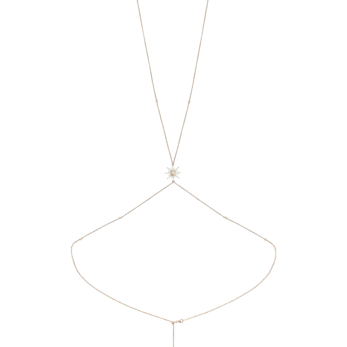 PrixTroca:2095€_VentesTroca:0_QtyTroca:1_ST:0%_Chaine de corps Soleil en Or rose 18K serti de diamants - Rose