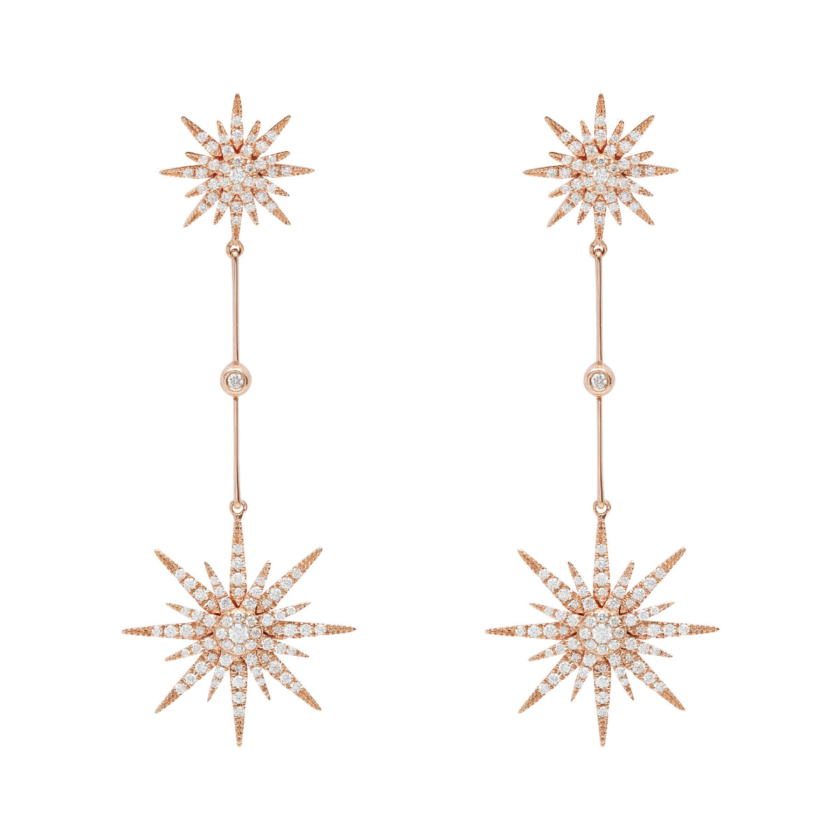 BOUCLES D OREILLES SOLEIL OR ROSE