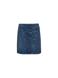 Jupe courte torsadée en denim - Light Blue