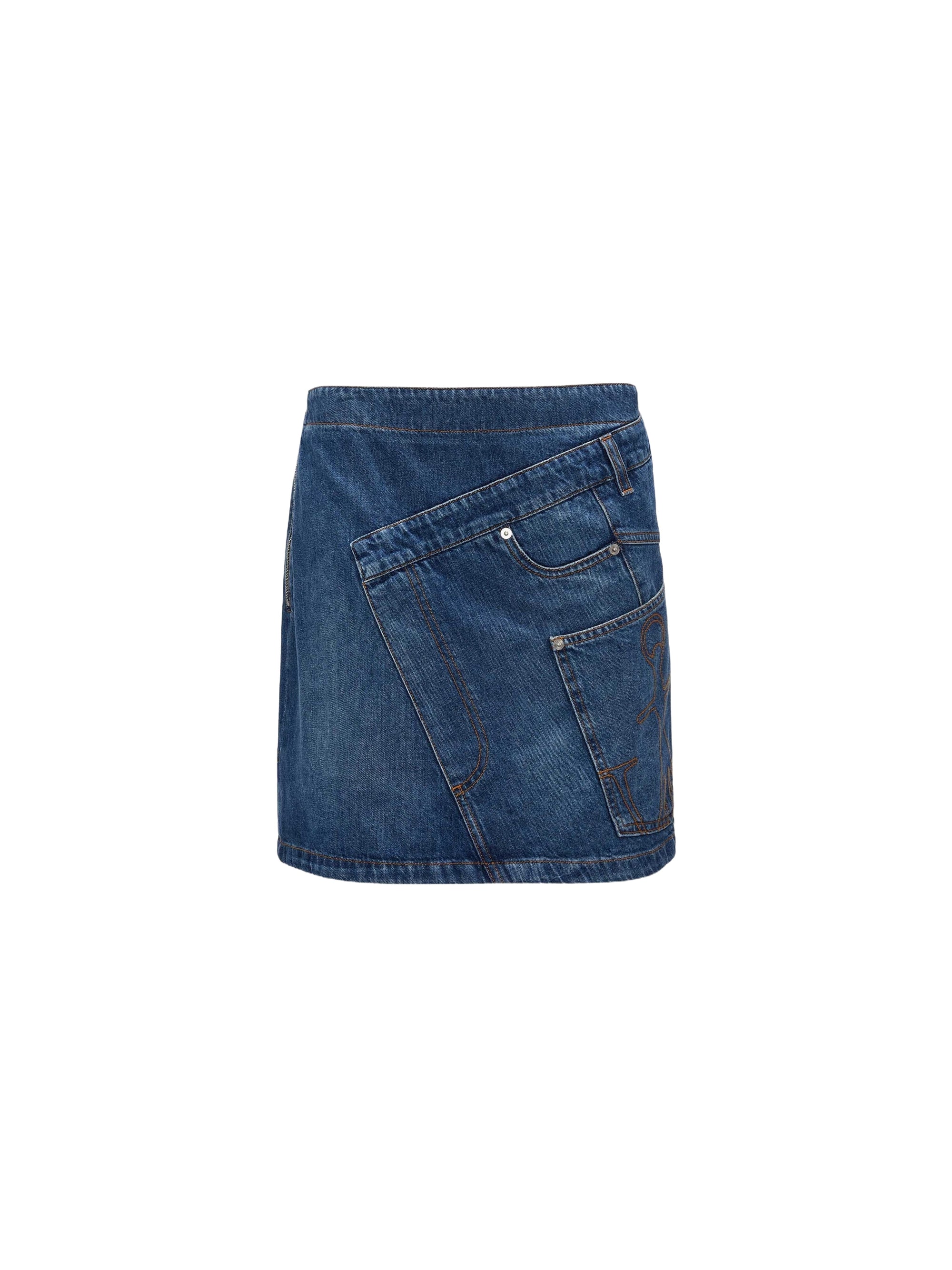 Jupe courte torsadée en denim - Light Blue