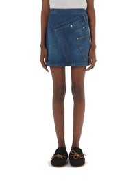 Jupe courte torsadée en denim - Light Blue