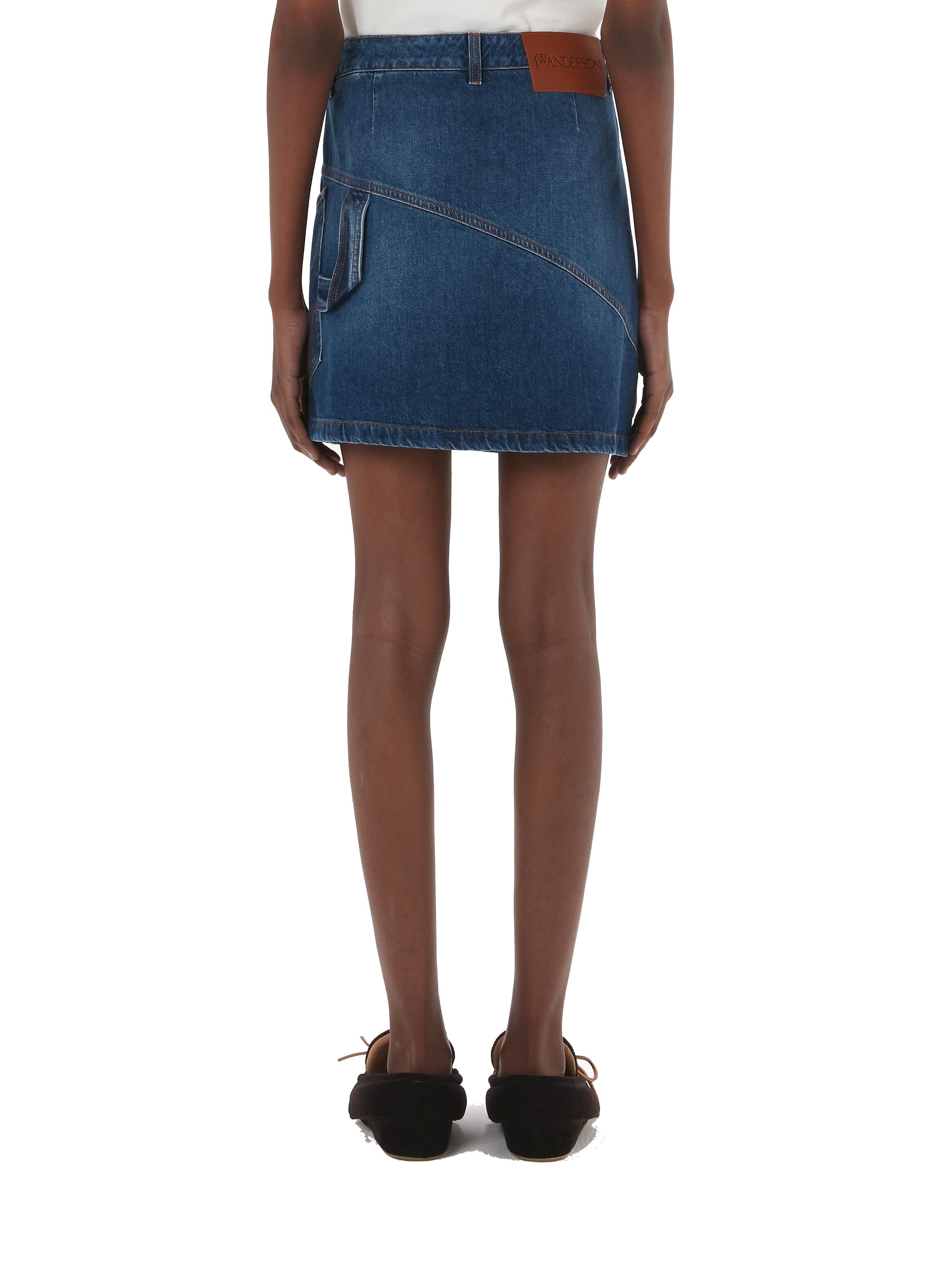 Jupe courte torsadée en denim - Light Blue