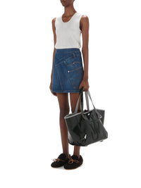 Jupe courte torsadée en denim - Light Blue