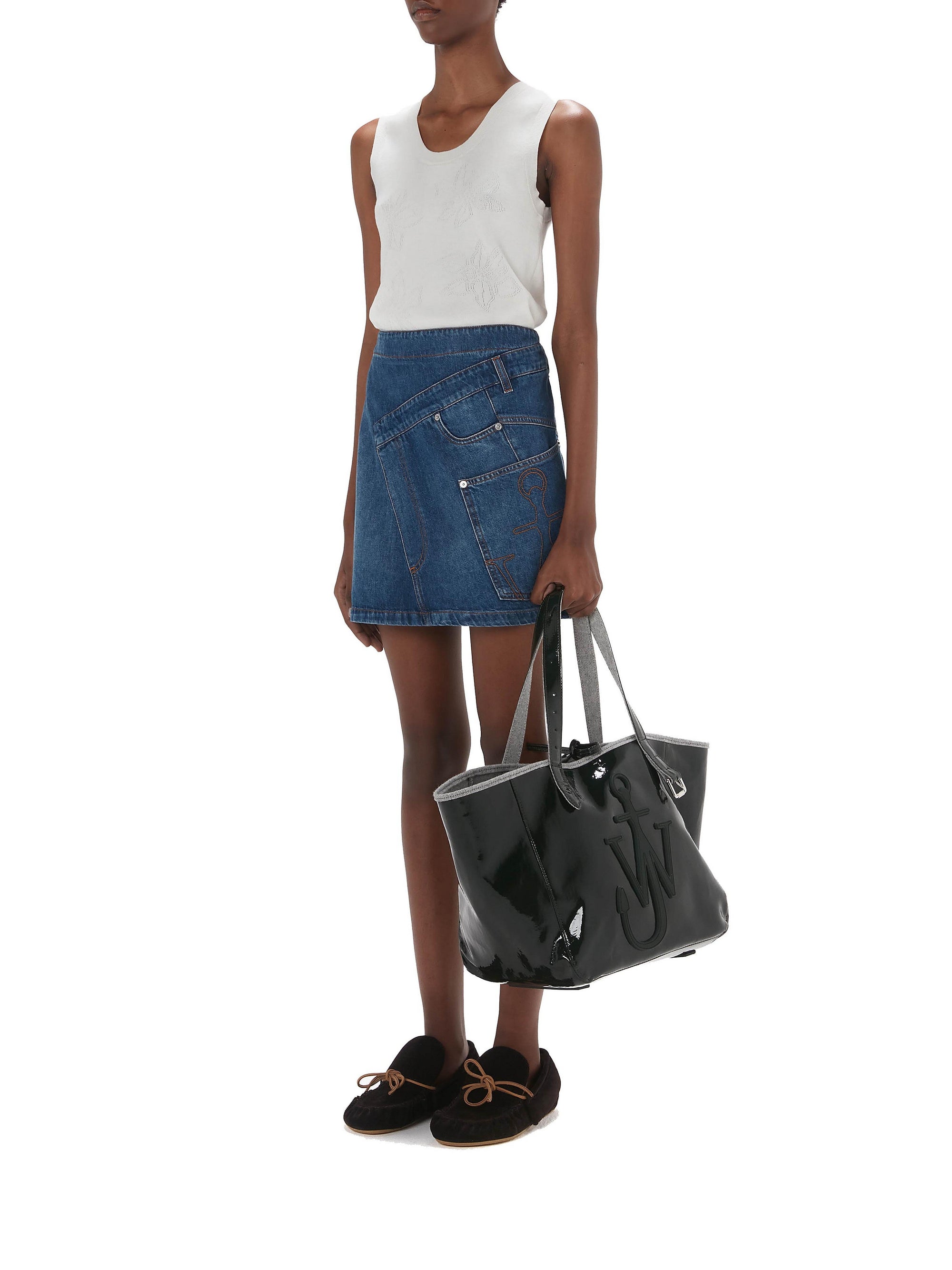 Jupe courte torsadée en denim - Light Blue