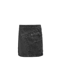 Jupe courte torsadée en denim - Grey