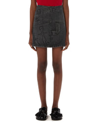 Jupe courte torsadée en denim - Grey