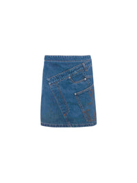 Jupe courte torsadée en denim - Light Blue