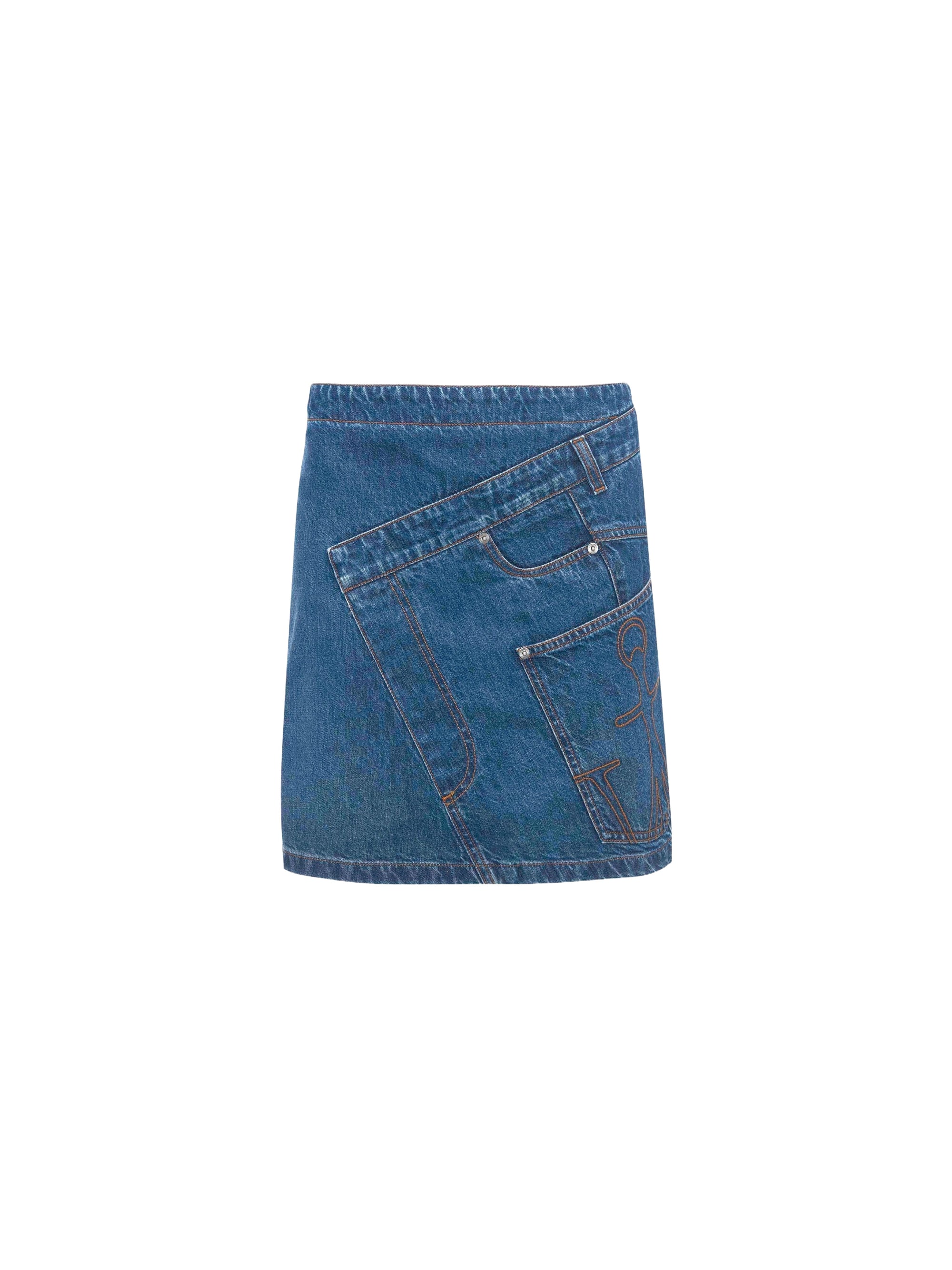 Jupe courte torsadée en denim - Light Blue