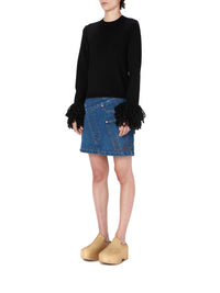 Jupe courte torsadée en denim - Light Blue