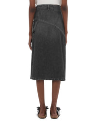 Jupe midi torsadée en denim - Grey