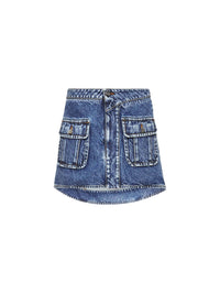 Jupe Mini À Poches Appliquées - Mid Blue