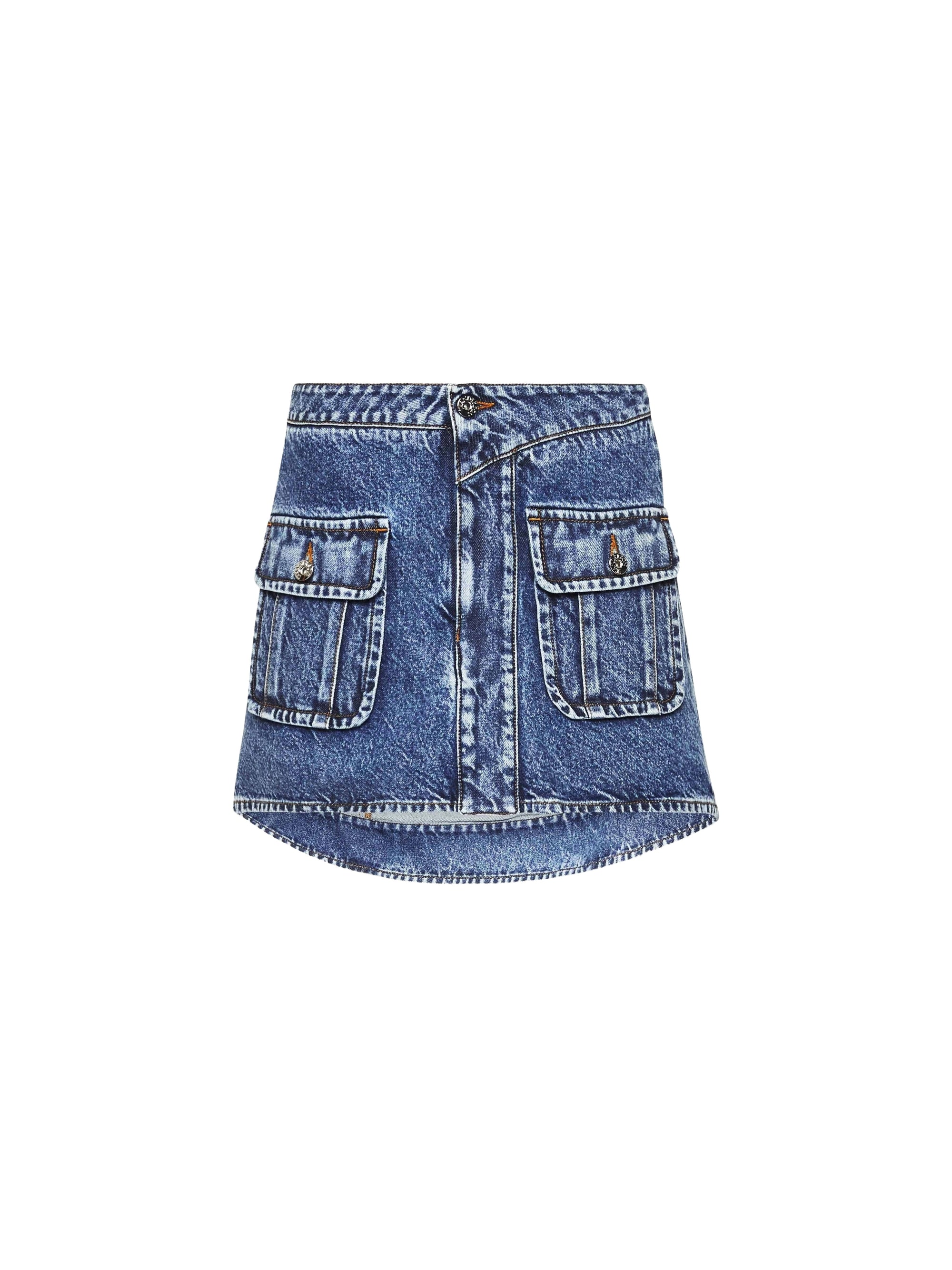 Jupe Mini À Poches Appliquées - Mid Blue