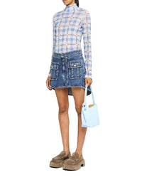 Short denim skirt - Mid Blue