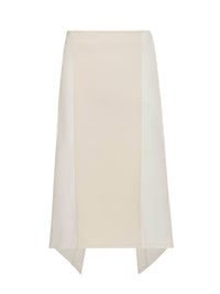 Jupe Midi À Superpositions - Off White/White