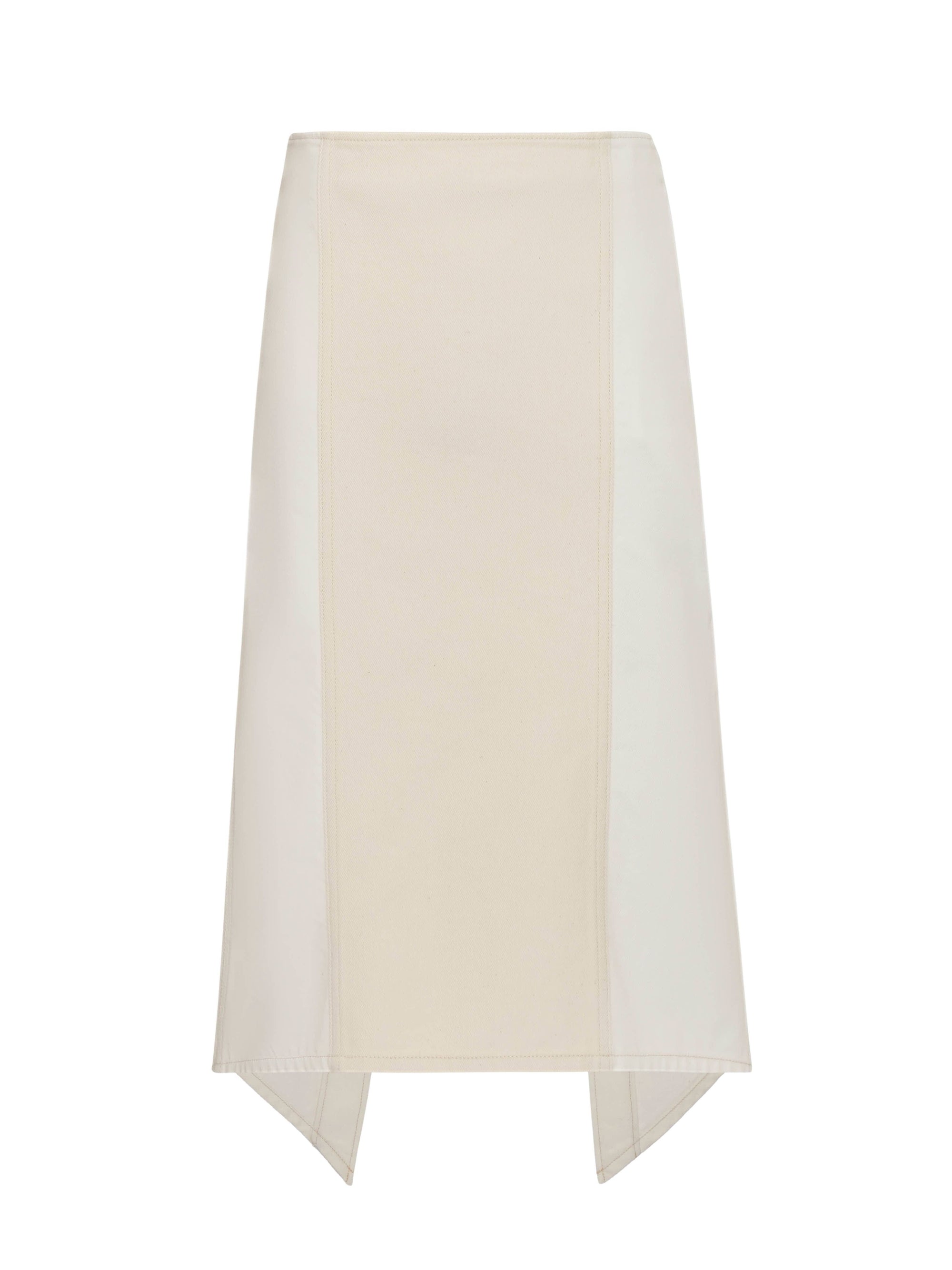 Jupe Midi À Superpositions - Off White/White