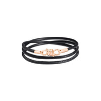 Bracelet Nodo en cuir et or rose 9K - Cuir et Or Rose