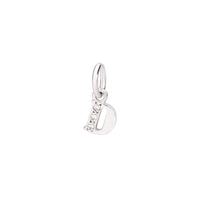 Charm Lettre D en or blanc 18K et diamants - Or Blanc