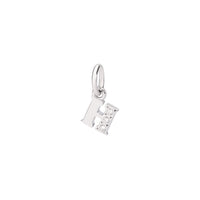 Charm Lettre H en or blanc et diamants blancs - Blanc