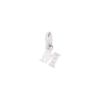 Charm Lettre M en or blanc et diamants - Blanc