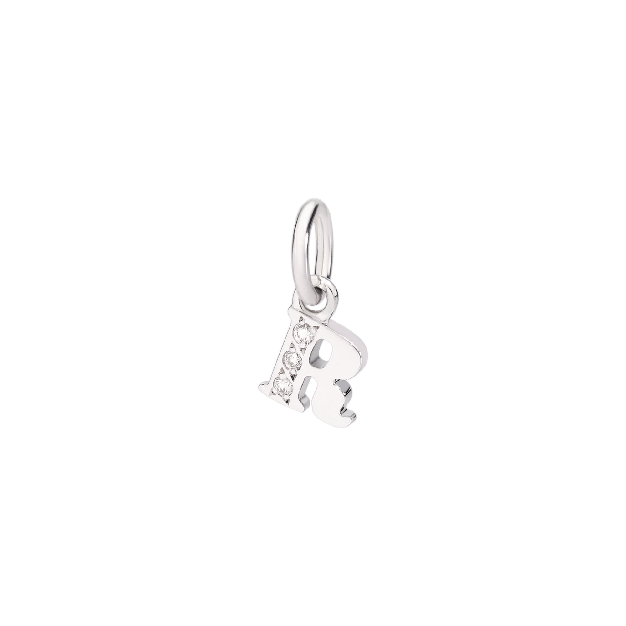 Charm Lettre R en or blanc 18K et diamants - Or Blanc
