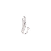 Charm Lettre U en or 18k et diamants - Or blanc